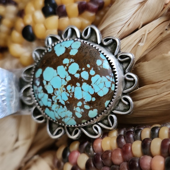 Stunning NWOT Native American Navajo Turquoise & Sterling Large Pendant 🩵🤎 - Picture 2 of 11